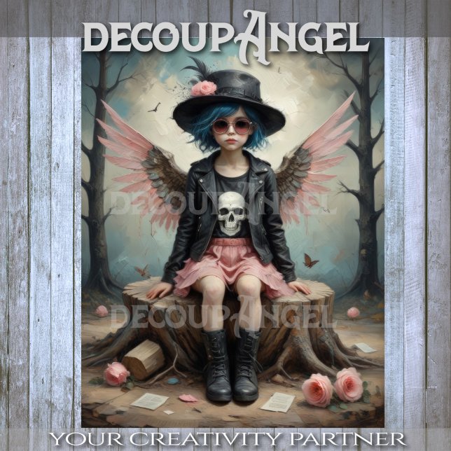 Pink Rebel Angel Decoupage Seidenpapier (Von Creator hochgeladen)