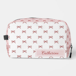 Pink & Red Bow Pattern Gingham Coquette Cosmetic Waschbeutel