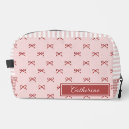 Pink & Red Bow Pattern Gingham Coquette Cosmetic Waschbeutel