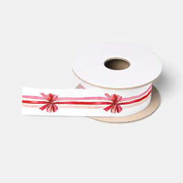 Pink Red Christmas Holiday Bows Satinband