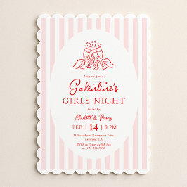 Pink Red Galentine's Party Invitation