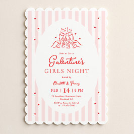 Pink Red Galentine's Party Invitation