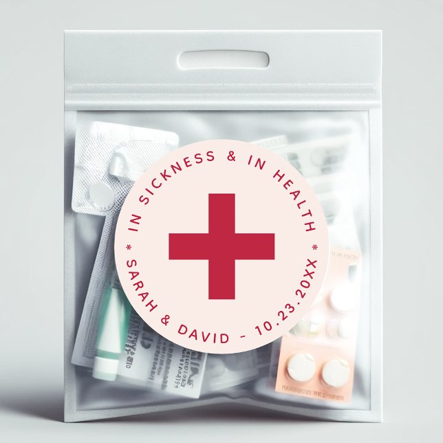 Pink & Red Hangover Kit In Sickness und in Gesundh Runder Aufkleber (Von Creator hochgeladen)