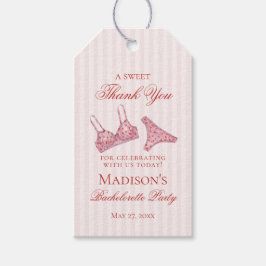 Pink & Red Heart Lingerie Bachelorette Party Favor Geschenkanhänger
