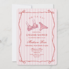 Pink & Red Heart Lingerie Shower Panty Party  Einladung