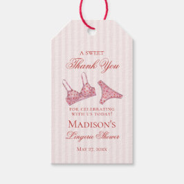 Pink & Red Heart Lingerie Shower Panty Party Favor Geschenkanhänger