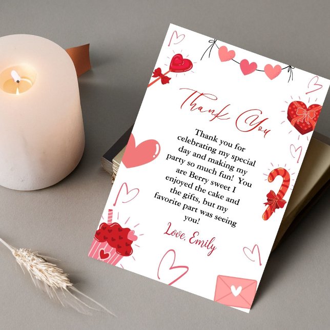 Pink & Red Heart Valentine Anniversaire Carte de r (Créateur téléchargé)