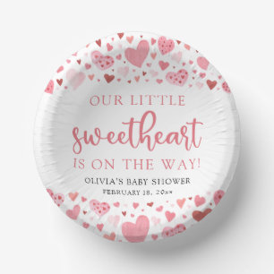 Pink Red Little Sweetheart Valentine Baby Dusche Pappteller
