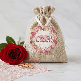 Pink & Red Romantic Rose Spring Floral Wedding Geschenkanhänger