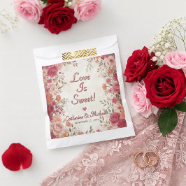 Pink & Red Romantic Rose Spring Wedding Geschenktütchen