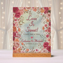 Pink & Red Romantic Spring Wedding Favors Acrylschild