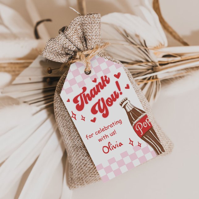 Pink Red She's Ready to Pop Baby Shower Geschenkanhänger (Von Creator hochgeladen)