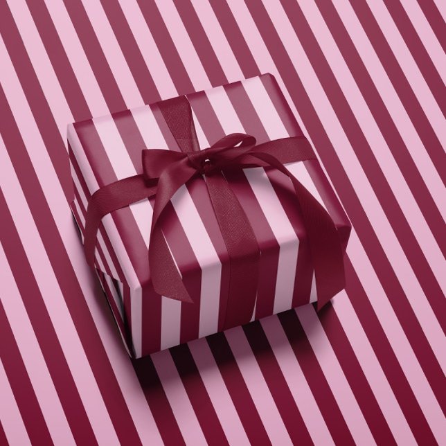 Pink red stripe Christmas Wrapping paper Geschenkpapier (Von Creator hochgeladen)