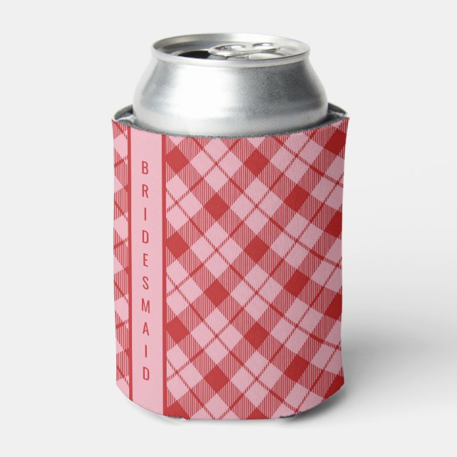 Pink + Red Tartan  Dosenkühler (Kanne Vorderseite)