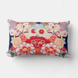PINK RED WHITE BLUME Peony, Rose Japanisches Blume Lendenkissen