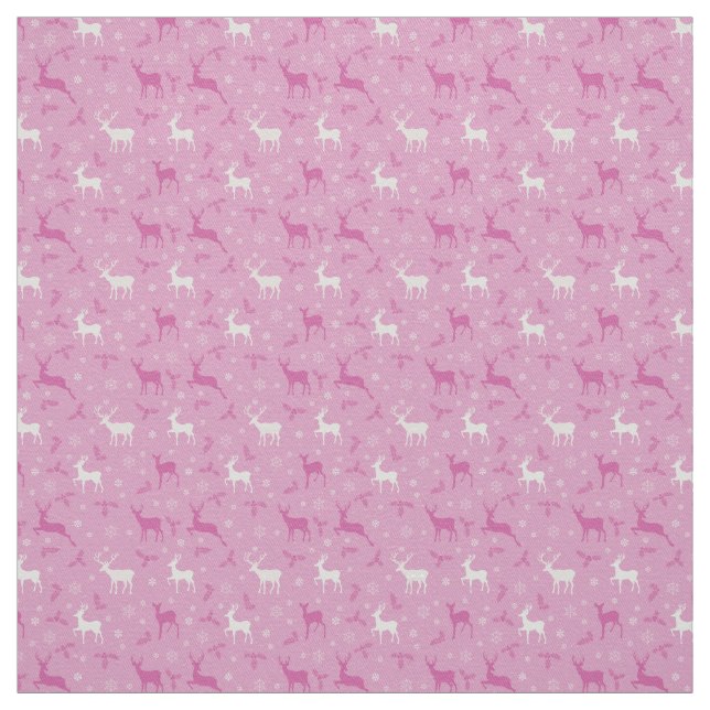 Pink Reindeer Weihnachtsgebäck Stoff (Muster)