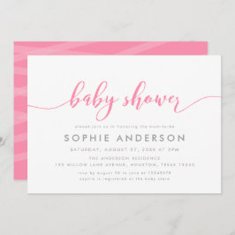 Pink Relax Script Baby Dusche Einladung