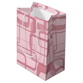 Pink Retro 60er Jahre Abstraktes Muster Mittlere Geschenktüte