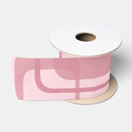 Pink Retro 60er Jahre Abstraktes Muster Satinband