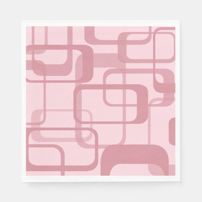 Pink Retro 60er Jahre Abstraktes Muster Serviette (Vorderseite)