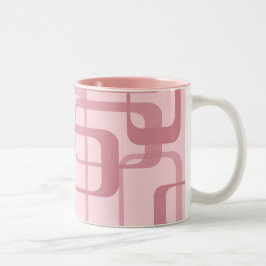 Pink Retro 60er Jahre Abstraktes Muster Zweifarbige Tasse