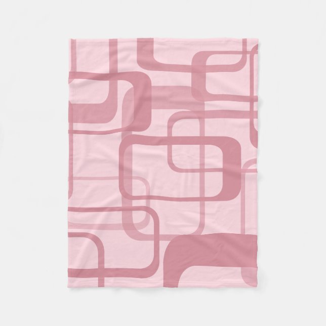 Pink Retro Abstraktes Muster Fleecedecke (Vorderseite)