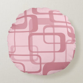 Pink Retro Abstraktes Muster Rundes Kissen