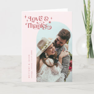 Pink Retro Amour et Merci White Arch Mariage