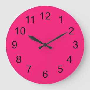 Pink-Retro bunter moderner Normallack Große Wanduhr