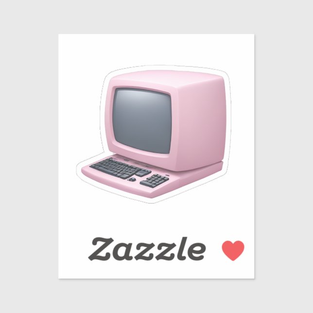 Pink Retro Computer Emoji Aufkleber (Blatt)
