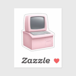 Pink Retro Desktop Computer Emoji Aufkleber