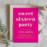 Pink Retro Fett Typografie Sweet 16 Geburtstag Folieneinladung<br><div class="desc">Mit dieser individuell gestaltbaren Einladung zum 16 . Geburtstag Geburtstag laden wir Sie zu Ihrer Veranstaltung ein. Es zeichnet sich durch Retro fett und einfache Typografie aus. Personalisieren Sie diese,  indem Sie Ihre Daten hinzufügen. Diese Goldfolie süß 16 Party Einladungen ist perfekt für jedes Event Thema.</div>