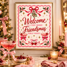 Pink Retro Friendsmas Fröhliche Mädchennacht Will