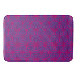 Pink retro geometric pattern badematte