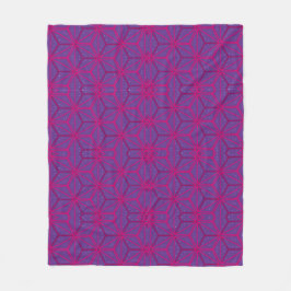 Pink retro geometric pattern fleecedecke