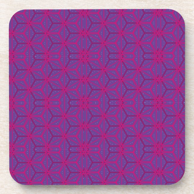Pink retro geometric pattern  getränkeuntersetzer (Vorderseite)
