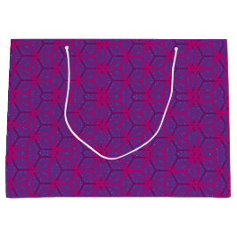 Pink retro geometric pattern große geschenktüte