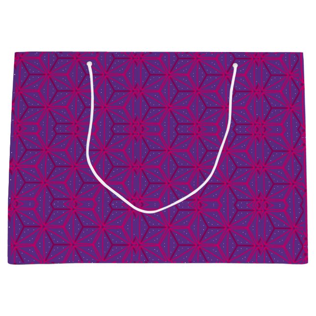 Pink retro geometric pattern  große geschenktüte (Vorderseite)