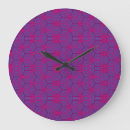Pink retro geometric pattern große wanduhr