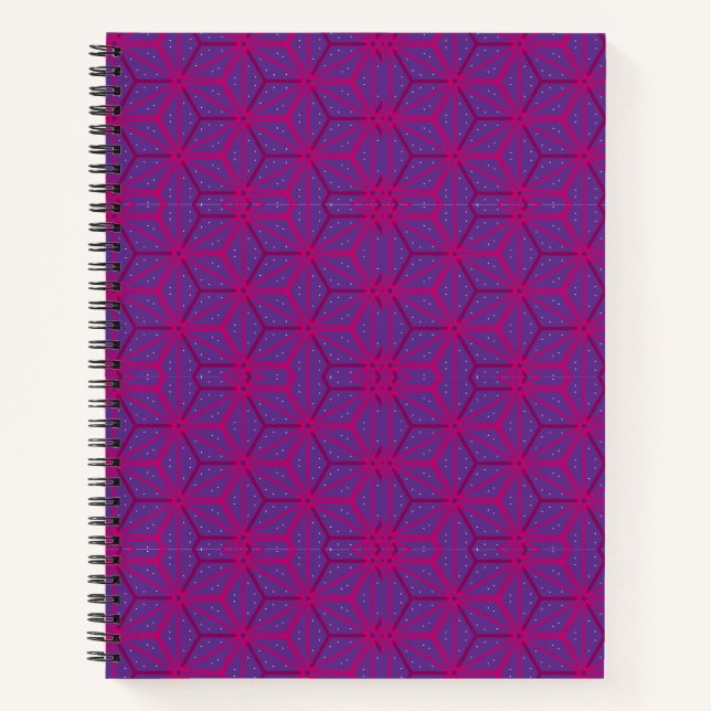 Pink retro geometric pattern  notizbuch (Vorderseite)
