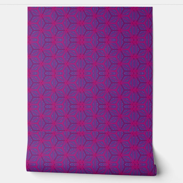 Pink retro geometric pattern  tapete (Abrollen)