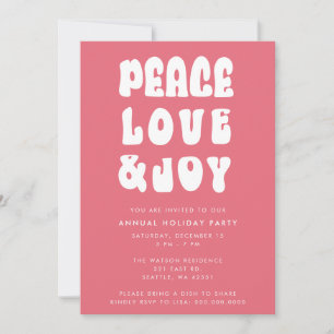 Pink Retro Groovy Peace Liebe Joliday Einladung