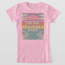 Pink Retro Je suis le T-shirt Favorite pour filles