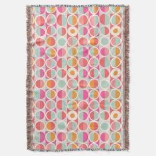 Pink-Retro Kreis-Muster Decke