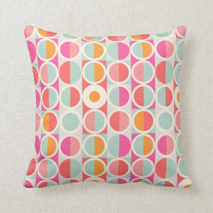 Pink-Retro Kreis-Muster Kissen