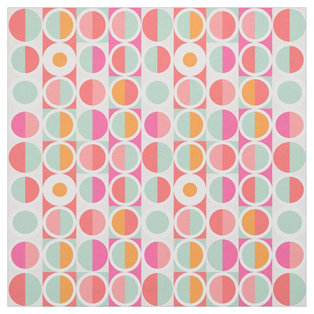 Pink-Retro Kreis-Muster Stoff (Muster)
