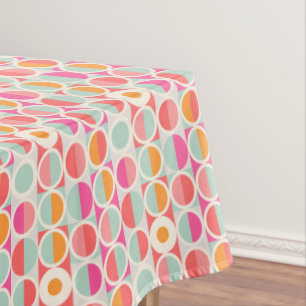 Pink-Retro Kreis-Muster Tischdecke