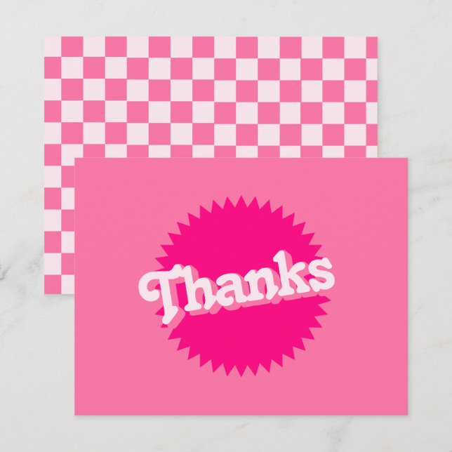 Pink Retro Malibu Seal | Dankeskarte (Vorne/Hinten)