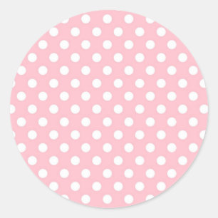 Pink Retro Polka Dots Pattern Card Siegel Aufklebe Runder Aufkleber