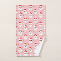 Pink Retro Santa Clause Küchentuch